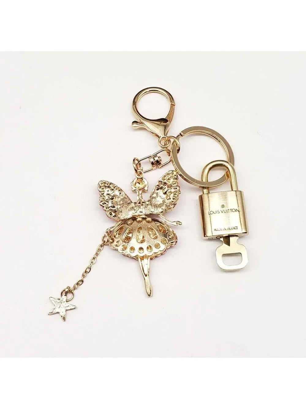 Louis Vuitton Authentic Gold Padlock 🔑 Key + Stylish Bag Unbranded Fairy Charm